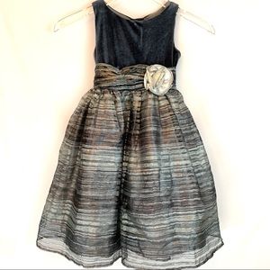 Sweet Heart Rose Gray and Silver Party Dress